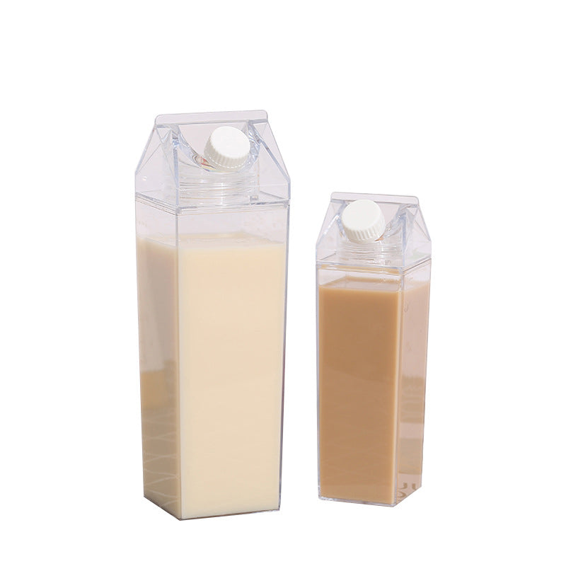 Square Milk Cup Plastic Milk Cup Water Bottle Milk Tea Bottle