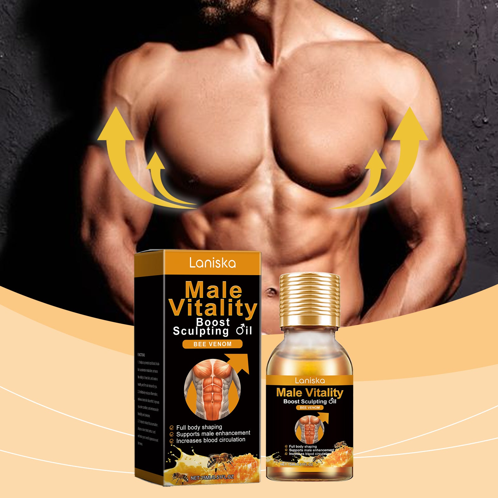 Men's Chest Care Oil Tightens Skin Body Care Improves Chest Contours Massage Essential Oil