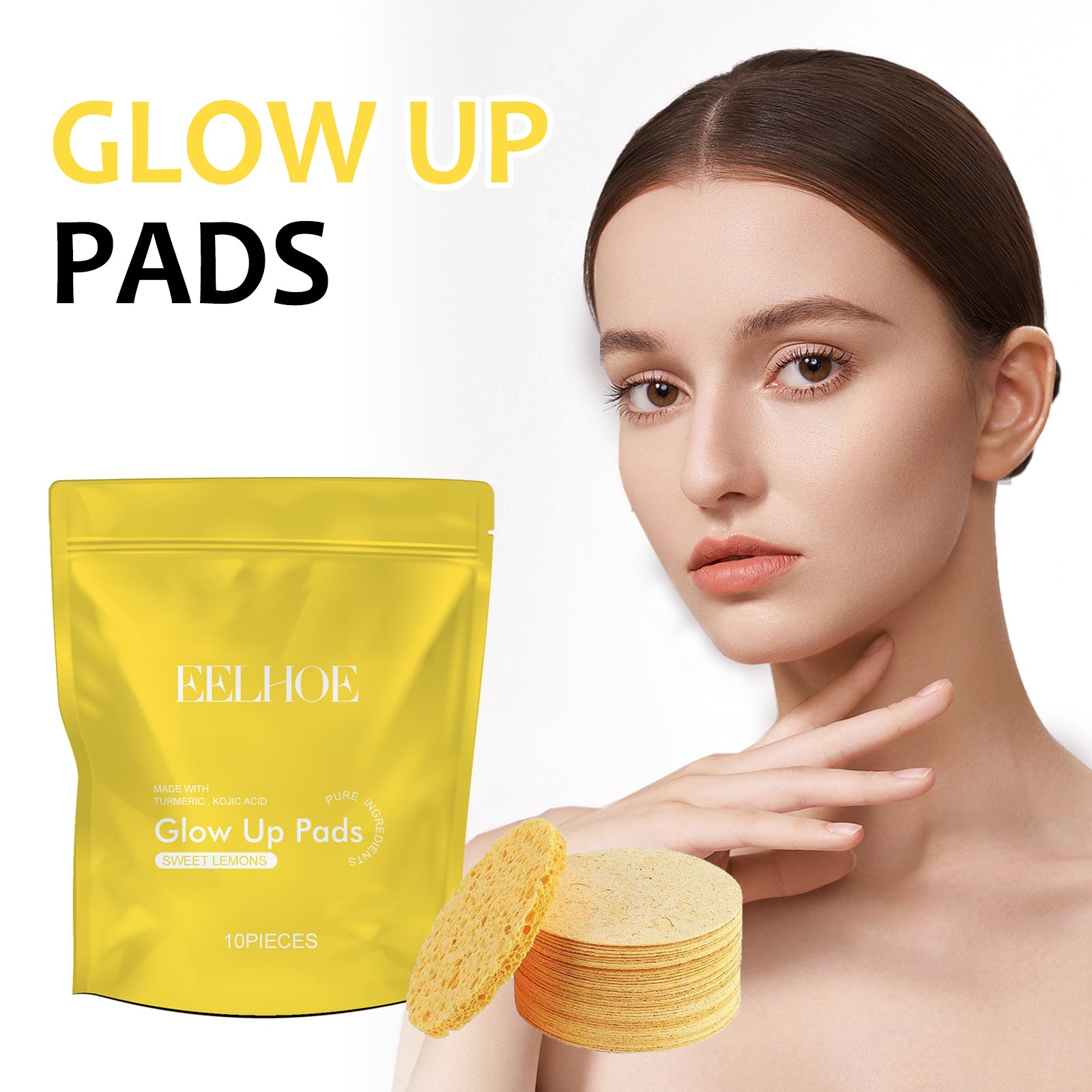 Turmeric Cleansing Pad Deeply Cleanses Skin, Removes Dirt, Controls Oil And Softens Exfoliated And Tender Ski