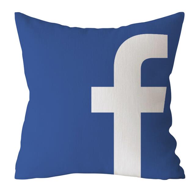 Instagram Youtube Facebook google twitter Pinterest Customized Zippered Square Throw Pillowcase Sham Protector