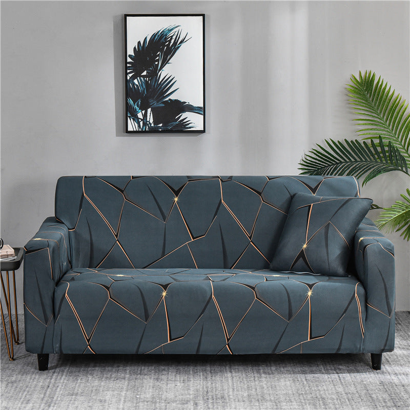 Printed sofa cover with all inclusive sand and elastic sofa cover
