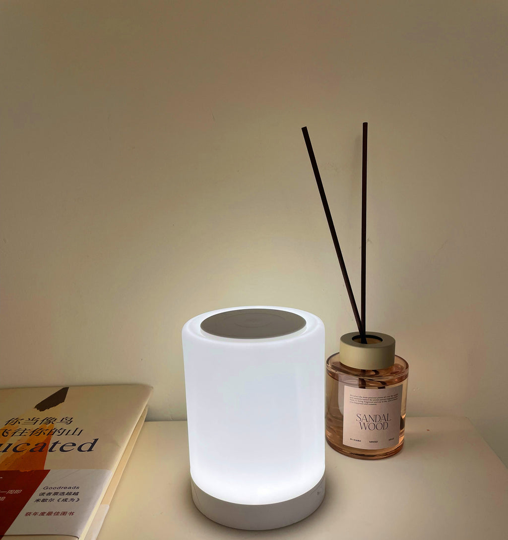 New Touch Desktop Color Ring Colorful Creative Wood Grain Charging Night Light Shooting Light Atmosphere