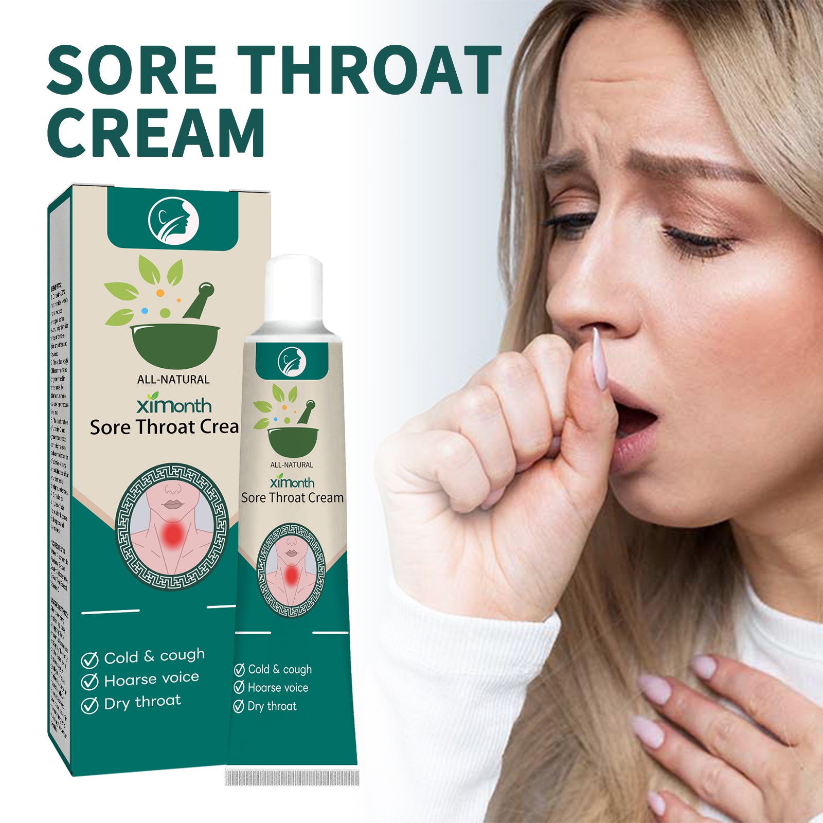 Sore Throat Cream, Relieve Sore Sore Throat Dry Throat Itchy Throat Foreign Body Discomfort Care