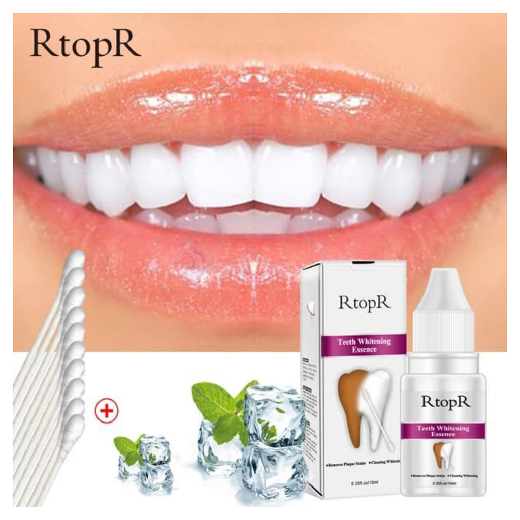 Ultra-Bright Teeth Whitening Essence (10ml) – Professional Enamel-Safe Stain Remover with Precision Cotton Applicators