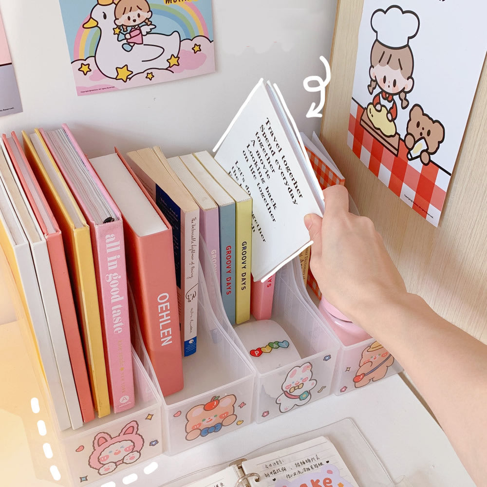 Transparent Ins Book Stand Net Red Large Capacity Student Desktop Book Shelf Multi Functional Cosmetic Storage Box Storage