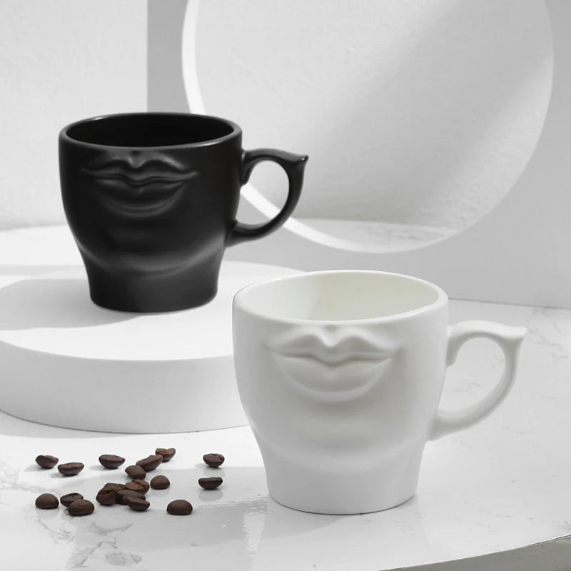 Personalized Ceramic 3D Coffee Mug Breakfast Cups Funny Creative Drinkware Lips Butt Special Gifts for Mom Men Women Couple Cup
