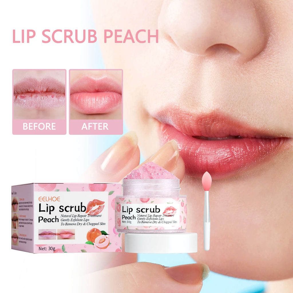 Peach Lip Scrub Moisturizes The Lips, Hydrates The Lips, Lightens The Skin Around The Lips And Improves The Corners Of The Mouth