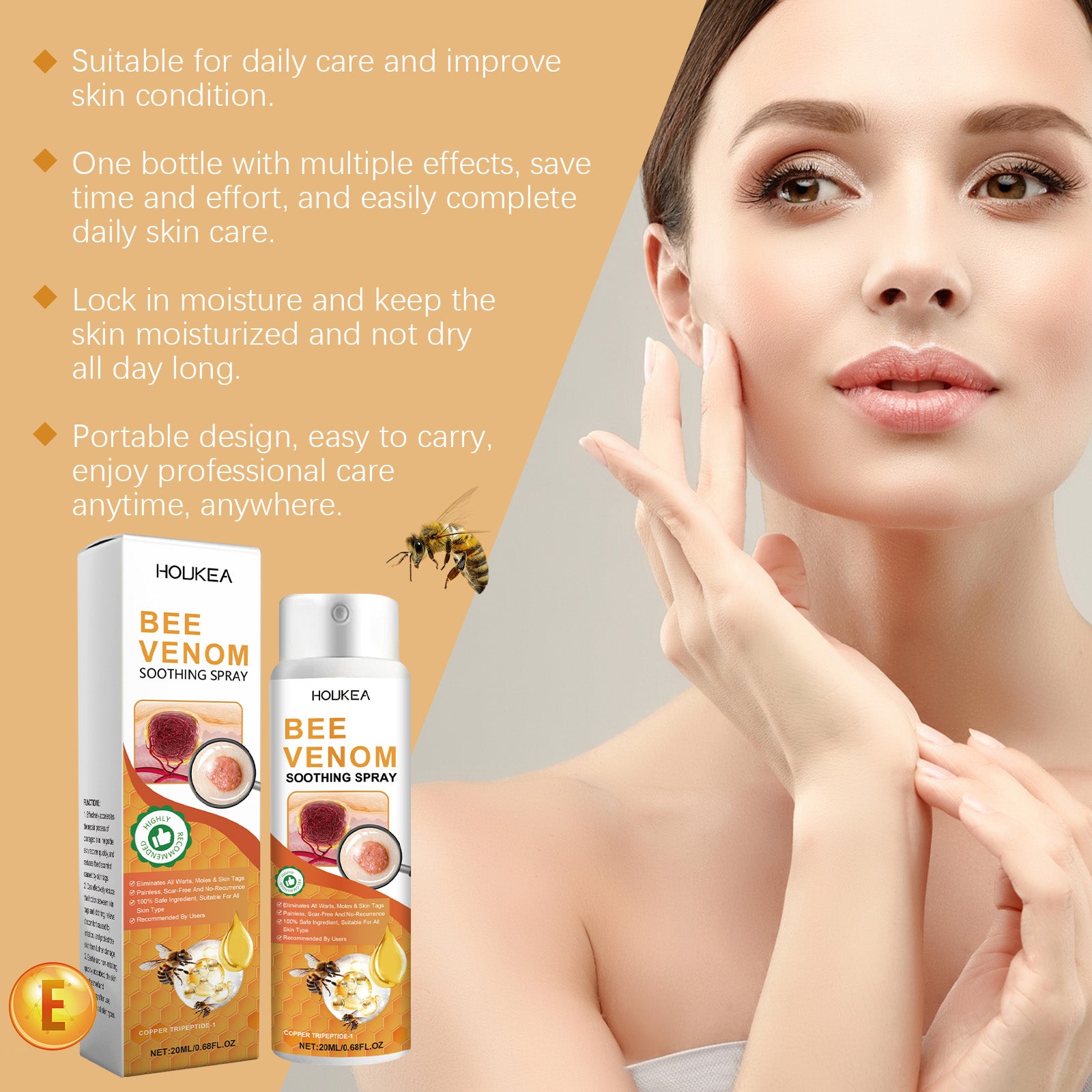 Houkea Kew Soothing Spray For Bumps, Warts, Pimples, Tags  Effective Care Spray For Daily Skin Smoothing Repair Rejuvenating Moisturizing Spray