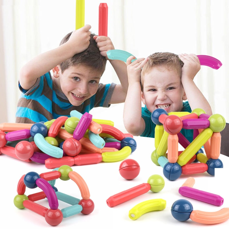 25-64Pcs Big Size Magnetic Stick Building Blocks game magnets children Set Kids Magnets for children Magnetic Toy Bricks