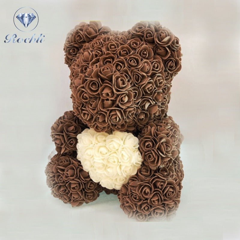 Heart hugging rose bear simulation bouquet as a birthday gift for teddy bears
