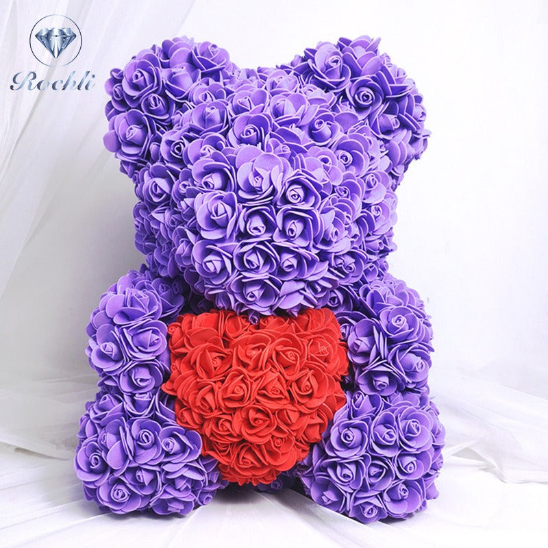 Heart hugging rose bear simulation bouquet as a birthday gift for teddy bears