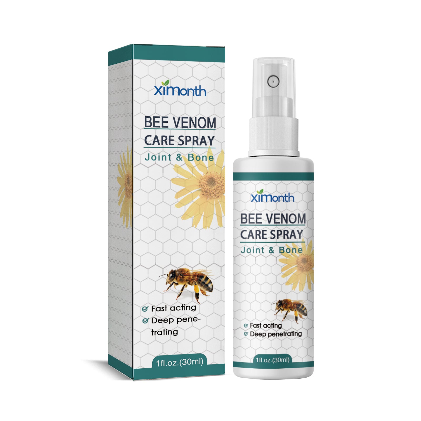 Ximonth Bee Venom Joint Spray, Relieves Hands Legs Bones Knees Lumbar Vertebra Sedentary Joint Pain Body Care Spray