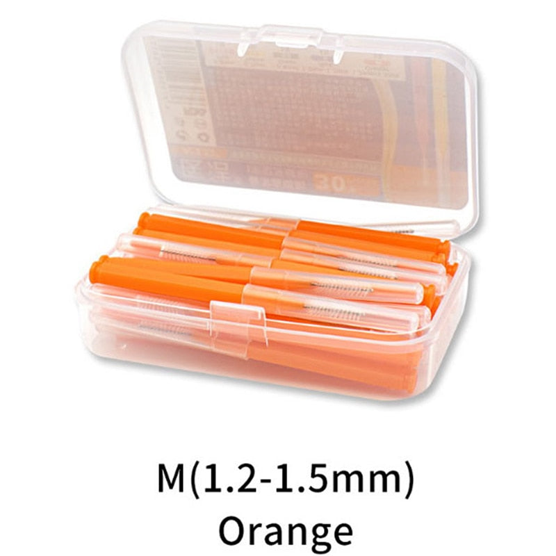 30Pcs/set I Shaped Interdental Brush Denta Floss Interdental Cleaners Orthodontic Dental Teeth Brush Toothpick Oral Care Tool