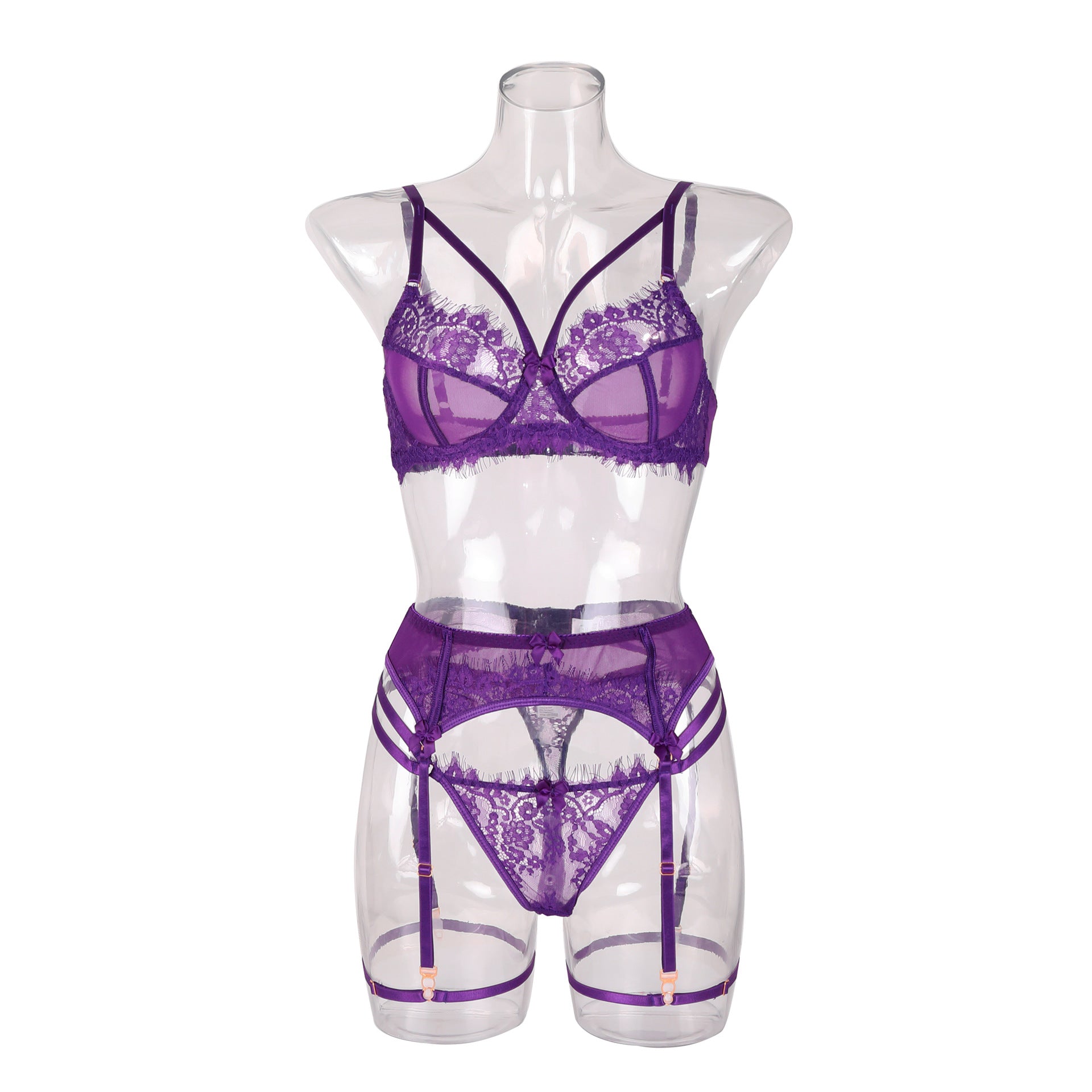 French style lingerie lace sexy suit purple
