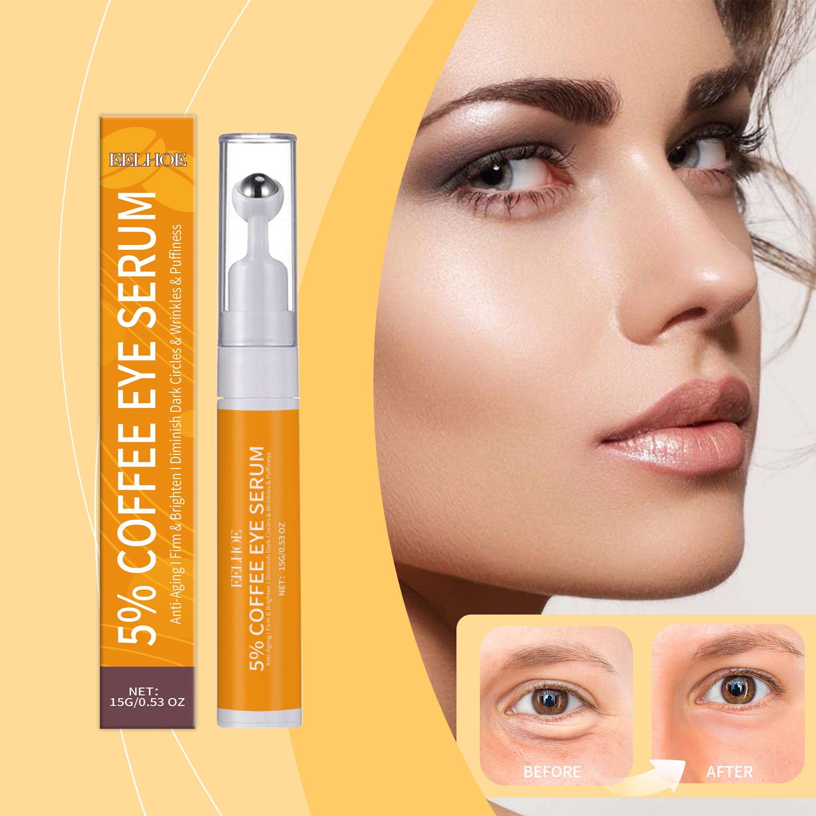 Caffeine Eye Cream Moisturizes The Skin Around The Eyes, Hydrates, Restores, Nourishing And Firming Eye Care Cream