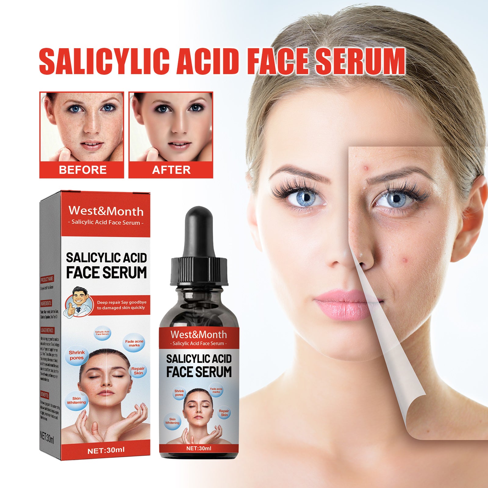 Salicylic Acid Facial Essence Hydrating Repair Improve Skin Care Essence