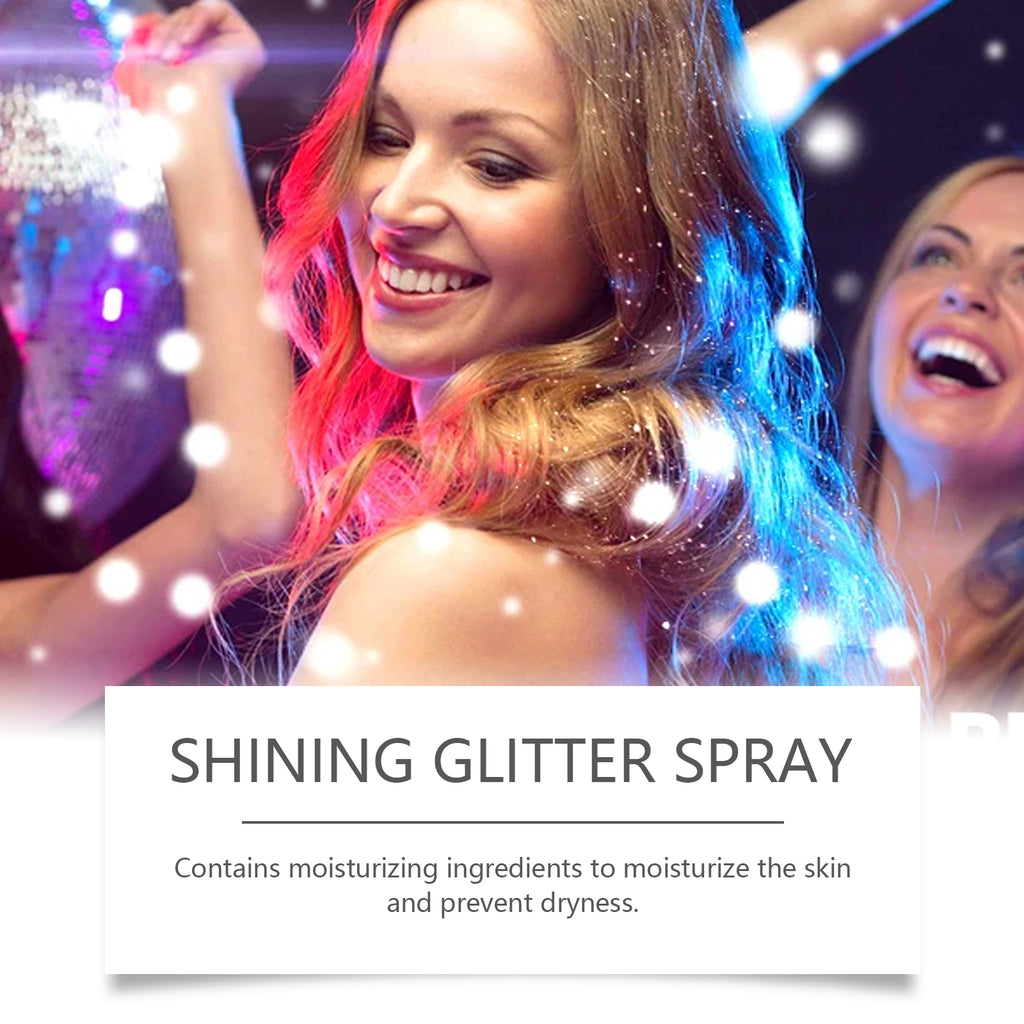 Body Glitter Spray, Body Glitter Highlight Spray Natural Stereo Long-Lasting Brightening Glitter Powder