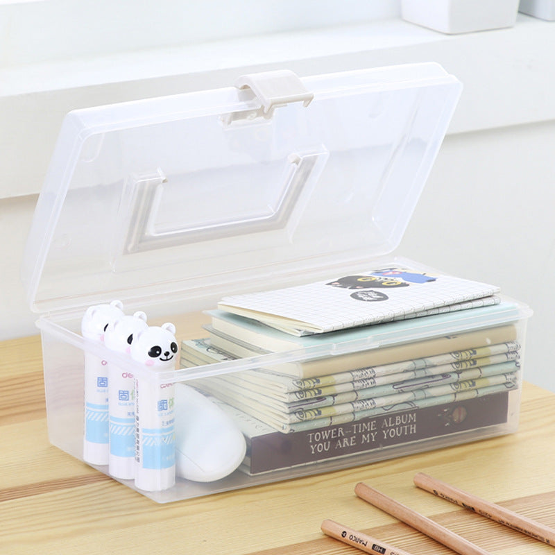 Household Transparent Storage Box Desktop Plastic Finishing Box Portable Storage Box Small Box Finishing Box Medicine Box Storage Box