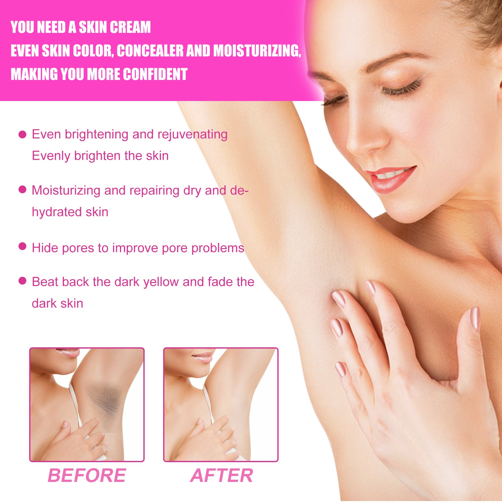 Whitening Cream, Whitening And Brightens Skin, Moisturizes And Removes Blackness Beauty Skin Cream