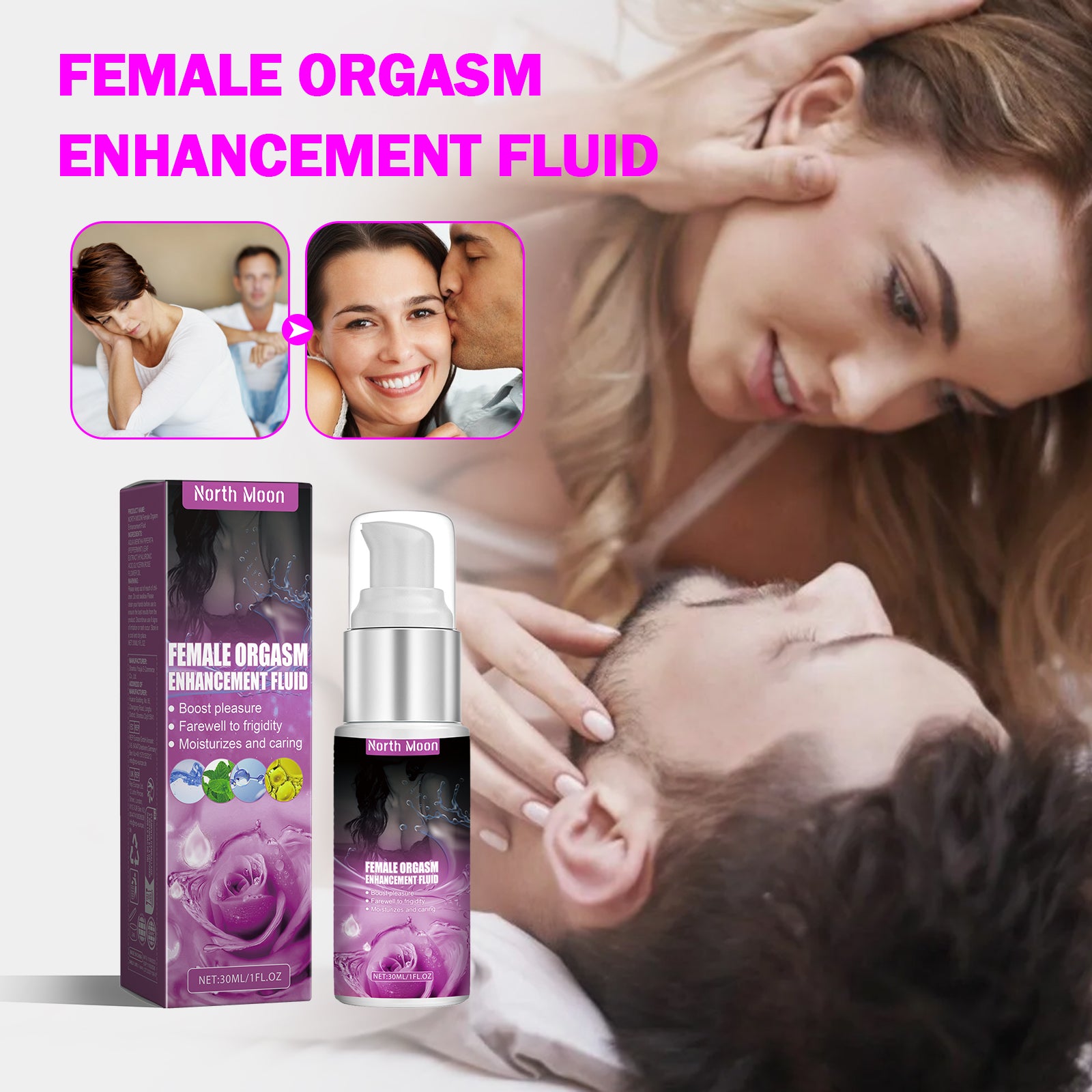North Moon Female Orgasm Enhancement Fluid, Moisturize Skin And Tighten Women's Body Massage For Physical And Mental Pleasure