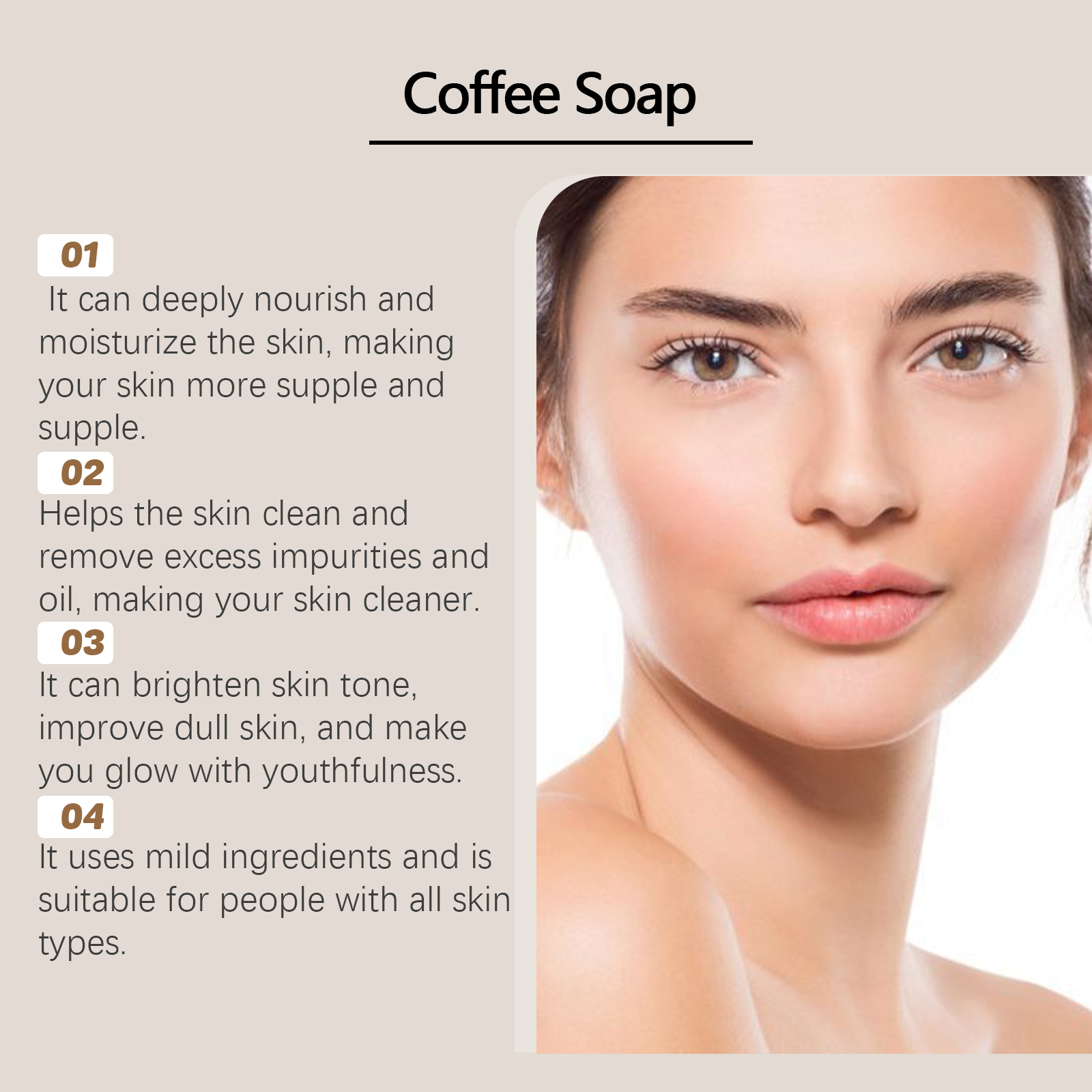 Coffee Cleansing Soap, Coffee Essence Gently Cleans, Nourishes, Moisturizes And Brightens The Skin