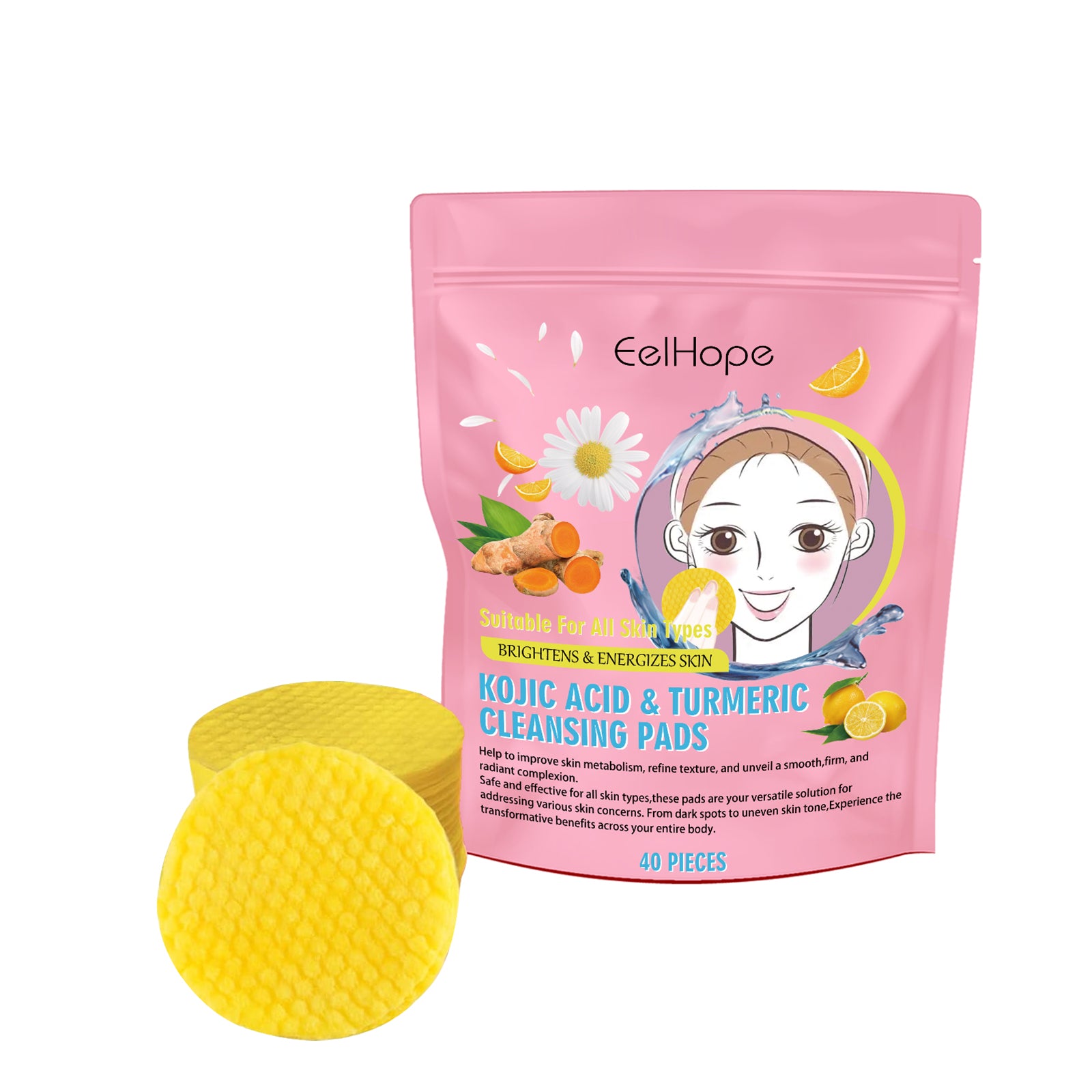 Turmeric Cleansing Pad Gently Cleanses Facial Skin And Hydrates And Moisturizes Skin Care Cleansing Pad