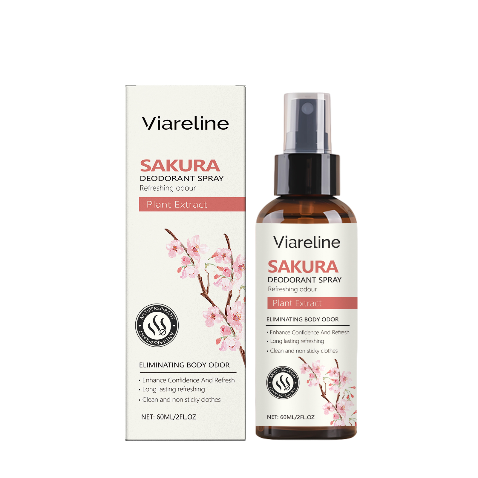 Viareline Cherry Blossom Fresh Spray To Remove Smell Fresh Fragrance Natural Fresh Lasting Fragrance Portable