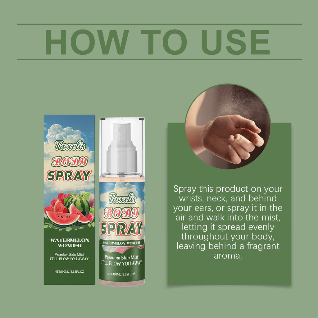 Roxelis Body Fragrance Spray Women's Fragrance Spray Watermelon Fruit Fragrance Soft And Elegant Long Lasting Fragrance Spray