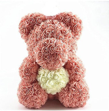 Heart hugging rose bear simulation bouquet as a birthday gift for teddy bears