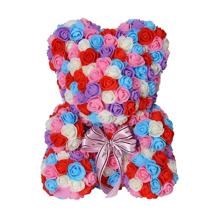 Heart hugging rose bear simulation bouquet as a birthday gift for teddy bears