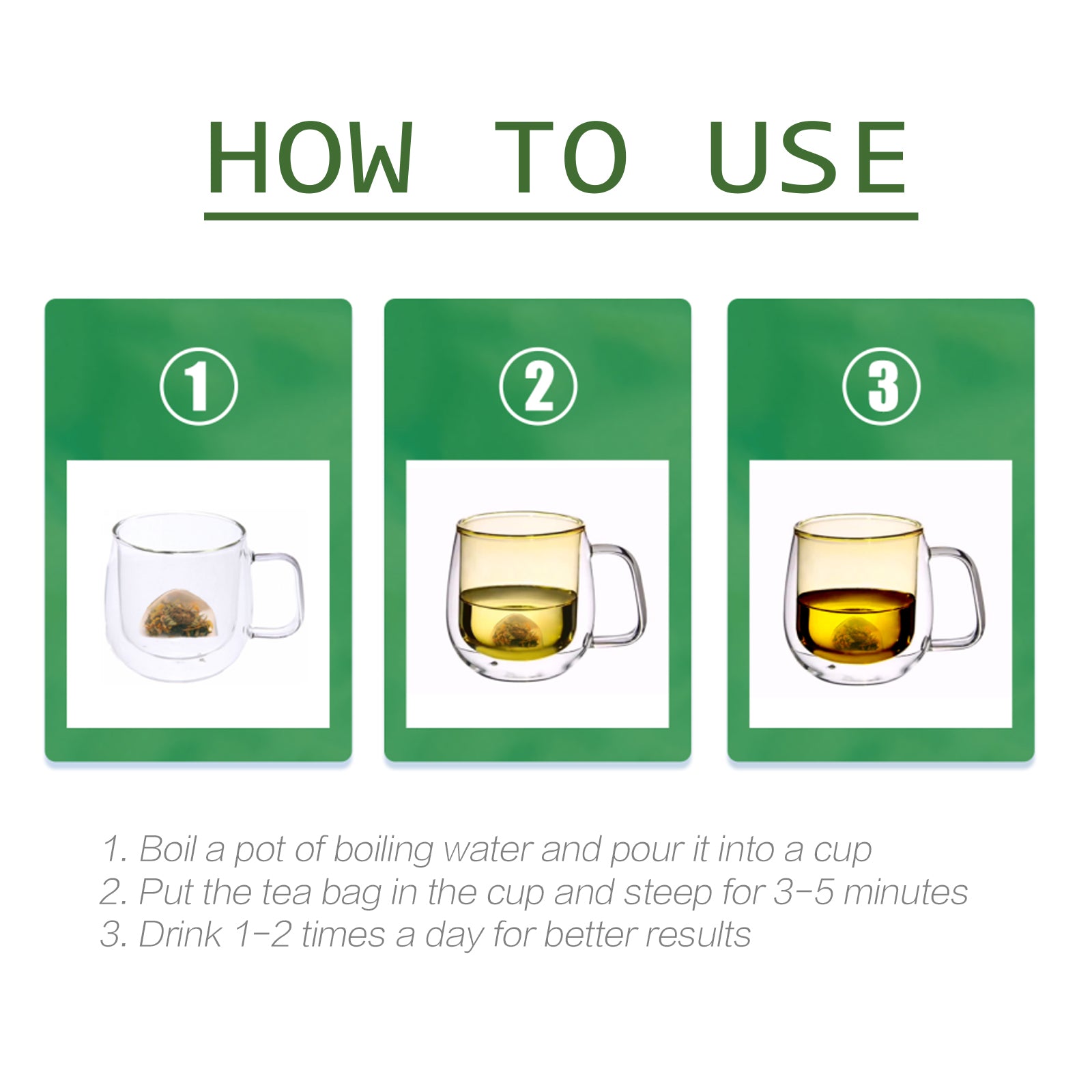 Googeer Sugardown Tea, Relieve Thirst Blurred Vision Body Fatigue Wound Repair Sugar Soothing Tea Bag