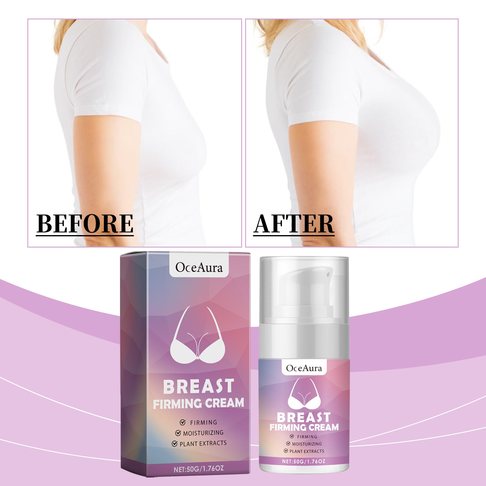 Oceaura Breast Firming Care Cream, Breast Firming And Firming Breast Skin Massage Nourishing And Lifting Cream