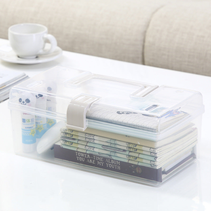 Household Transparent Storage Box Desktop Plastic Finishing Box Portable Storage Box Small Box Finishing Box Medicine Box Storage Box