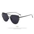 Women Cat Eye Sunglasses Twin-Beams Rose Gold Frame