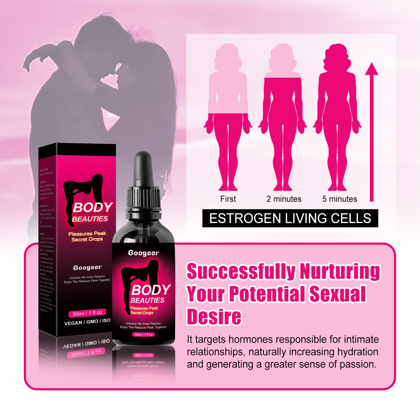 Feminine Care Drops, Moisturizing Gentle Massage Health Care Drops For Women's Body Skin
