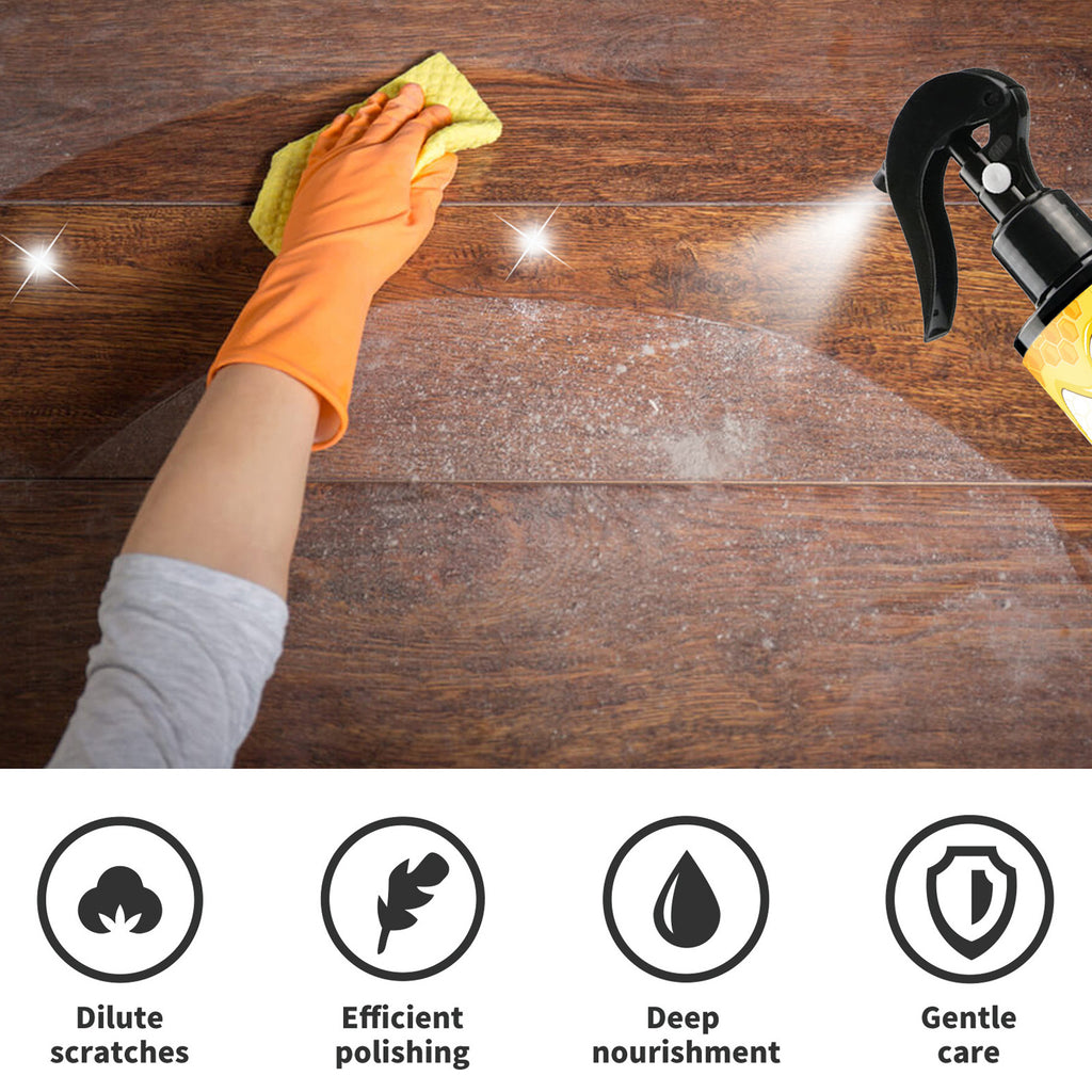 Furniture Beeswax Spray, Furniture Floor Care Polishing Waterproof Anti-Cracking Scratches Refurbished Care Wax