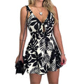 New Sexy Strappy Bow-Tied Print Loose Fit Romper Shorts