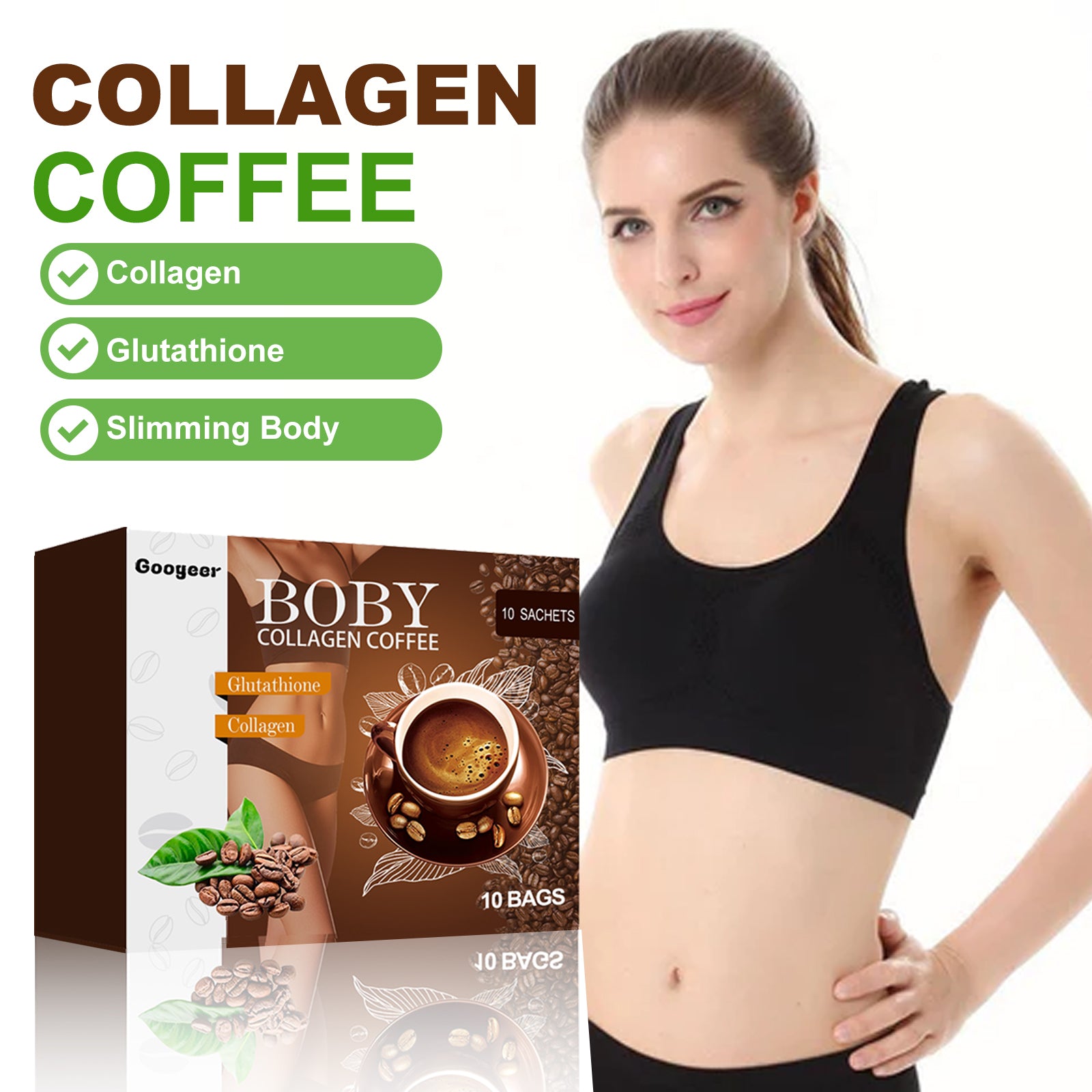Collagen Coffee, Tight Thighs, Slimming Body Shape Curves Body Slimming Coffee