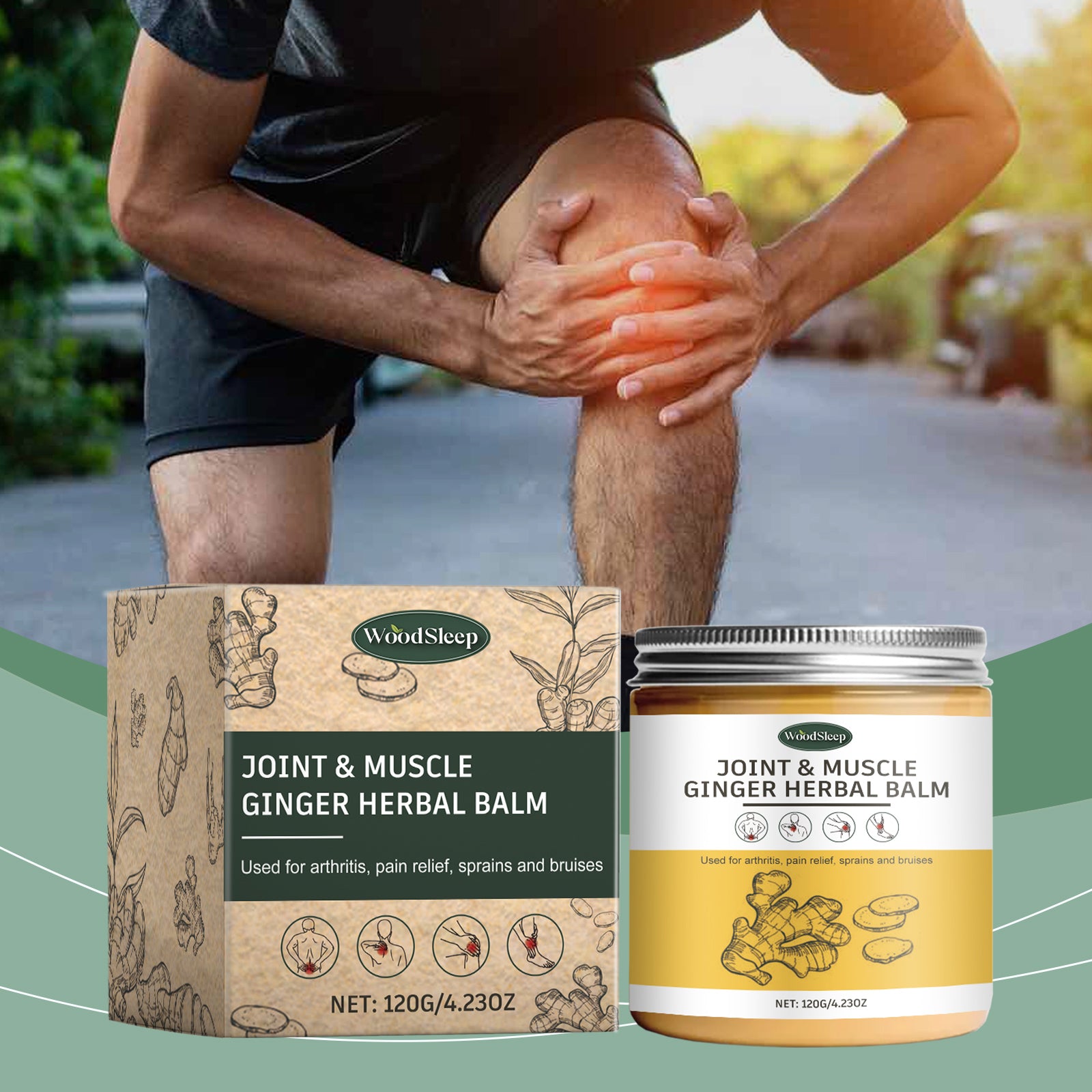 Woodsleep Ginger Joint Care Cream Relieves Sore Joints, Muscles And Knees Body Massage Cream
