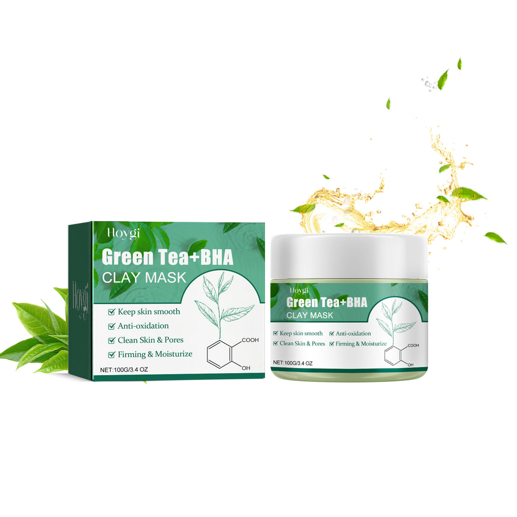 Green Tea Cleansing Mud Mask, Facial Cleansing Moisturizing Whitening Skin Blackhead Acne Removing Mud Mask