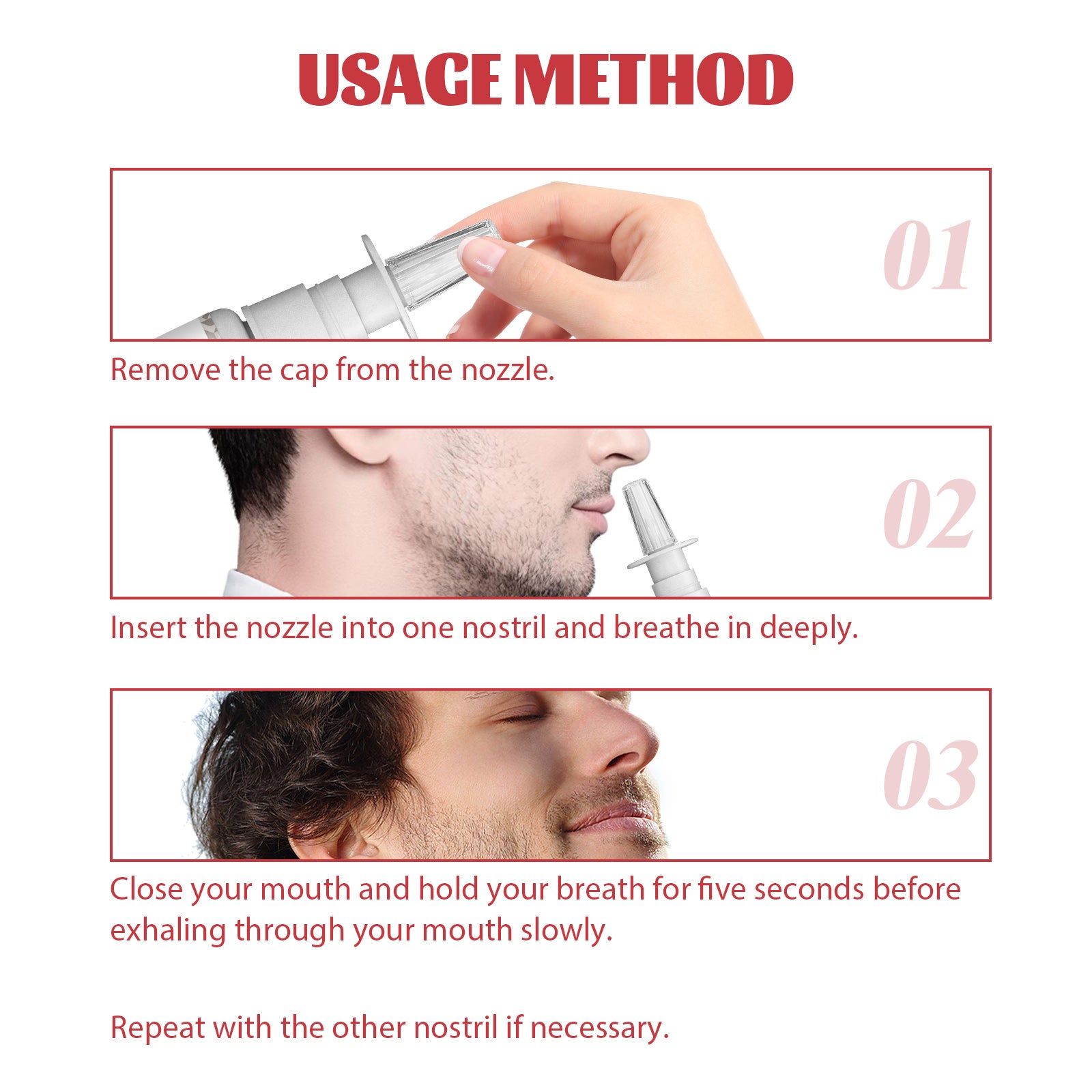 Migraine Relief Nasal Inhaler, Relieve Nasal Discomfort Nasal Cleaning Body Care Spray