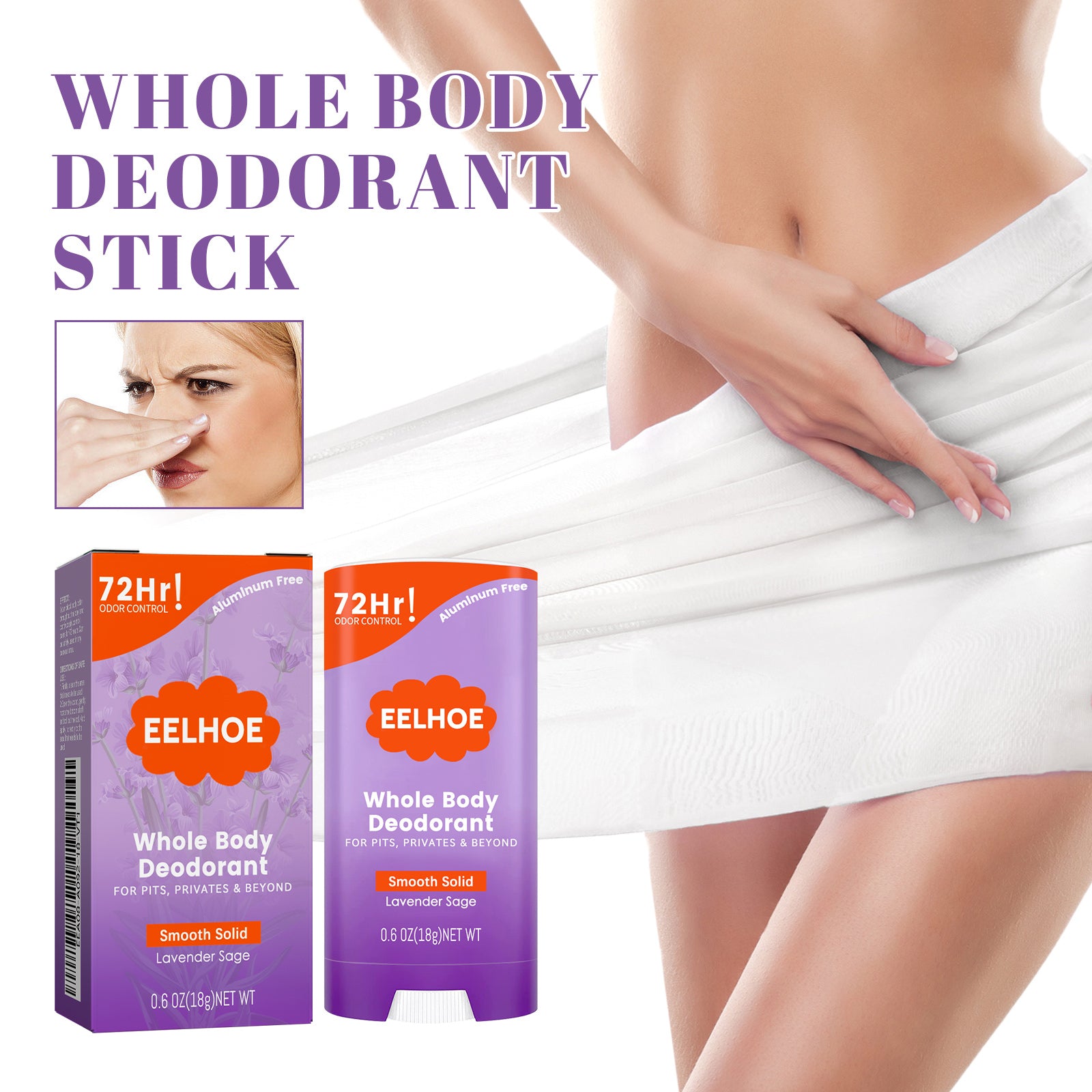 Whole Body Deodorant, Keep Fragrance Fresh Fade Cover Body Odor Deodorant Stick