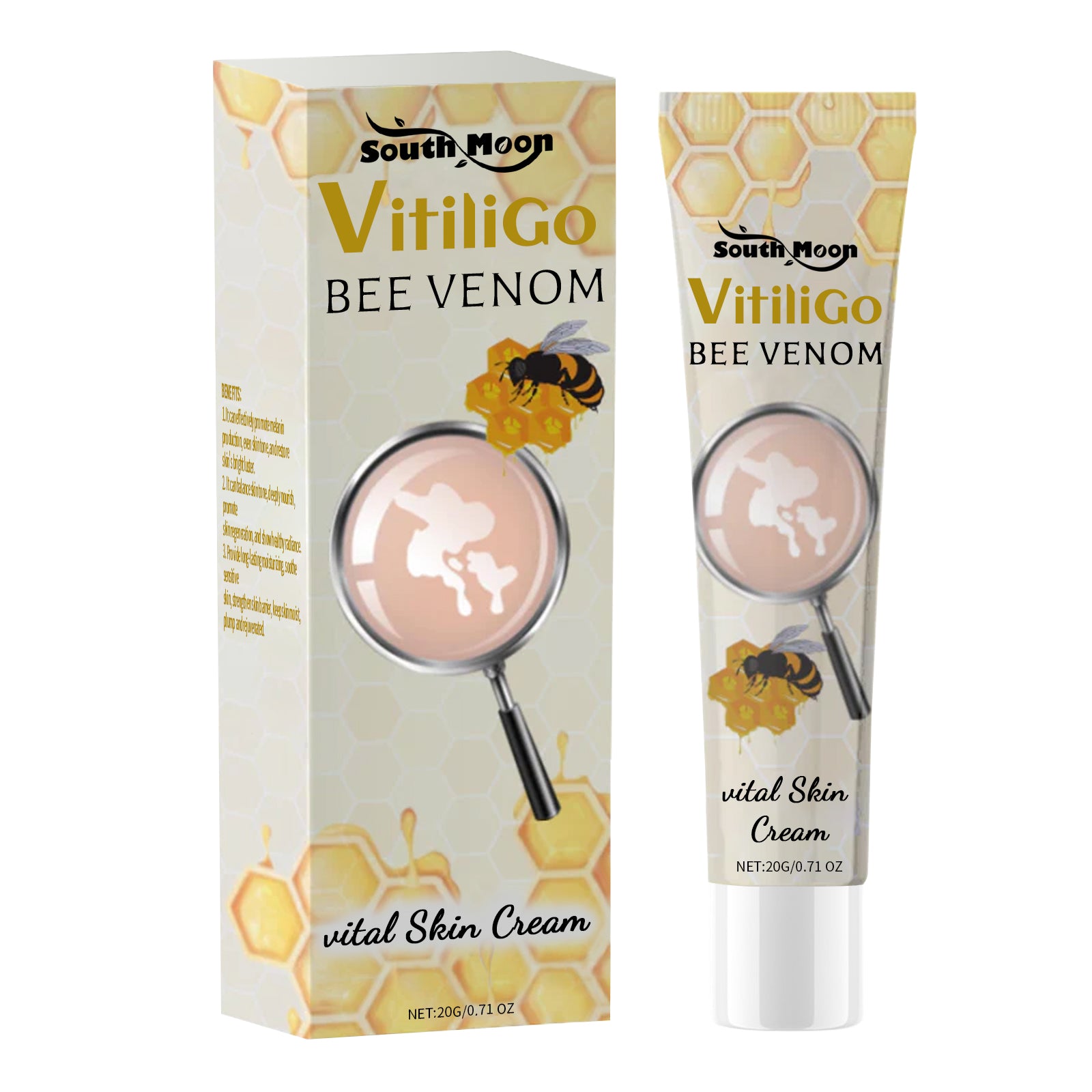 Vitiligo Bee Venom, Whitening Body Skin Care Even Skin Topical Care Cream