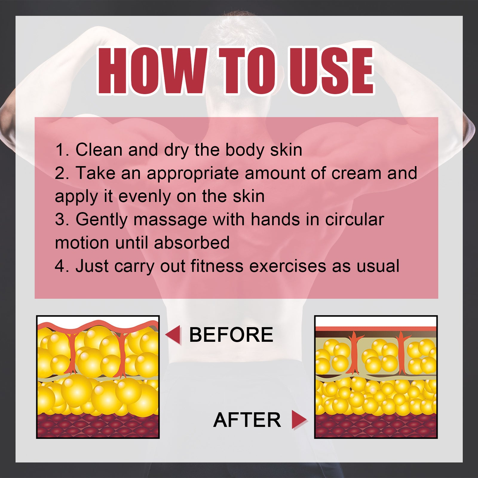 Abs Cream Strengthens Muscles, Strengthens Lines, Firming Tummy, Firming Flab And Firming Body Massaging Cream