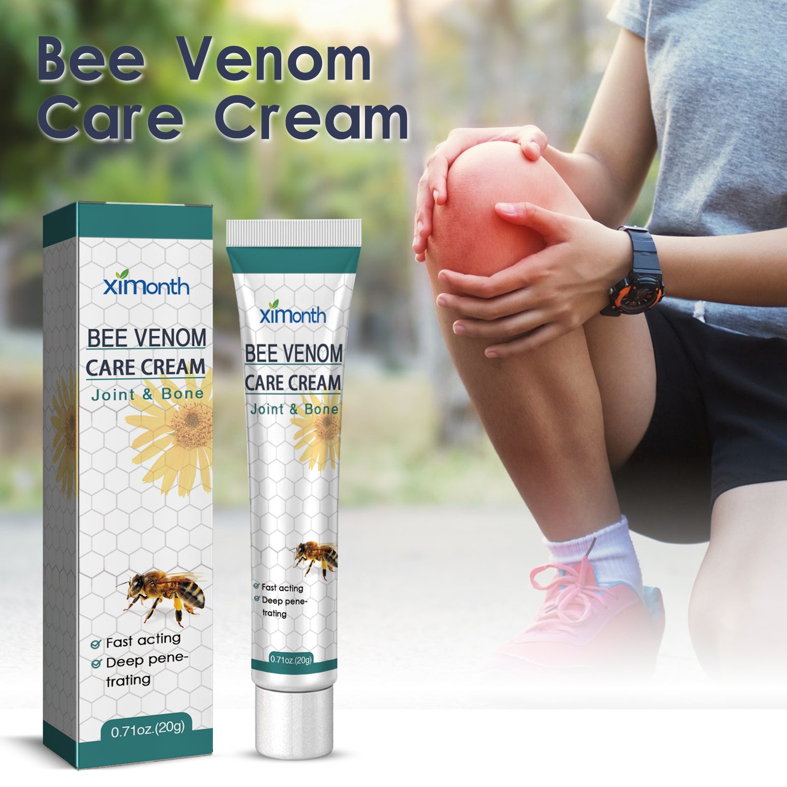 Ximonth Bee Venom Joint Ointment, Relieves Hands Feet Bones Knees Lumbar Spine Sedentary Joint Pain Body Care Ointment