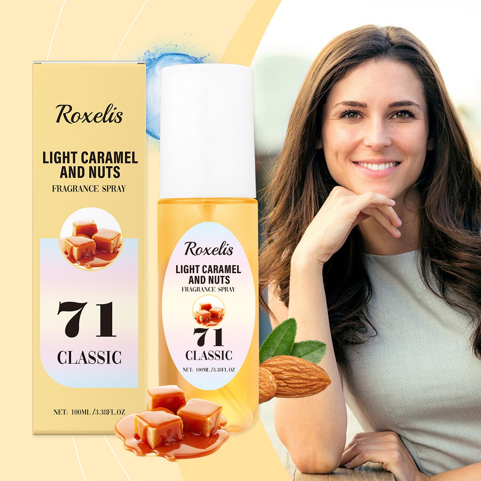 Roxelis Light Caramel Body Spray Long-Lasting Fresh Fragrance For Body Fragrance Light Perfume For Body Spray