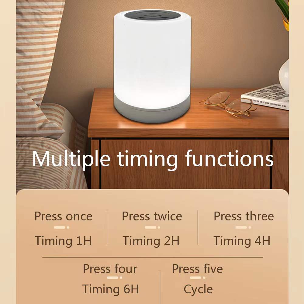 New Touch Desktop Color Ring Colorful Creative Wood Grain Charging Night Light Shooting Light Atmosphere