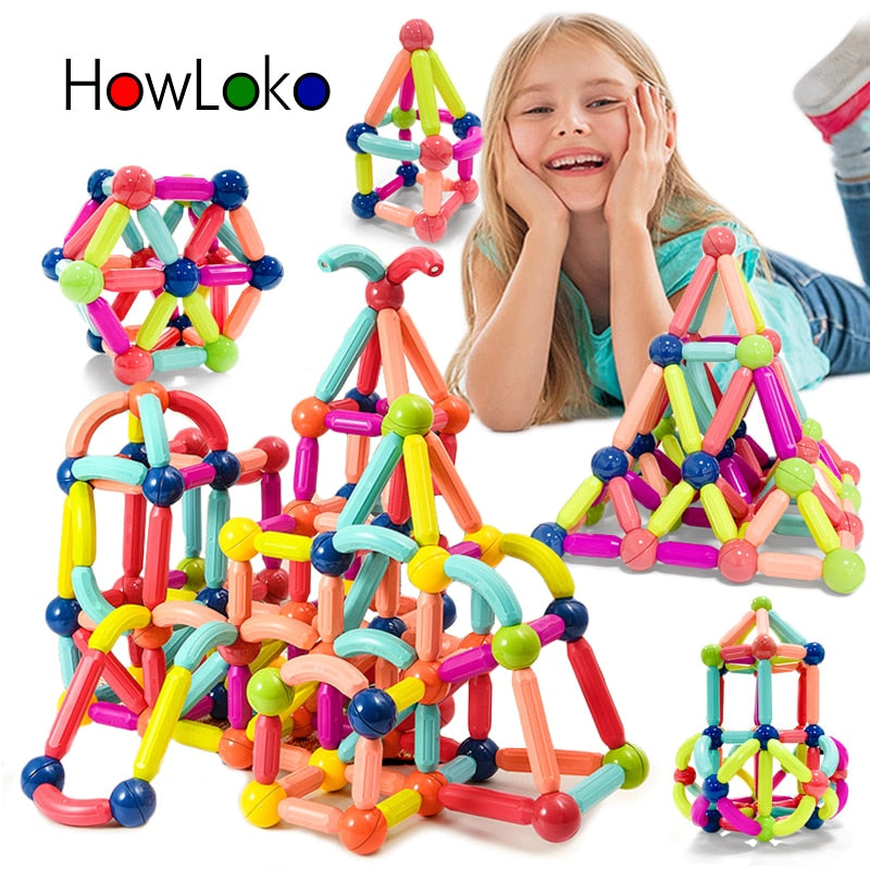 25-64Pcs Big Size Magnetic Stick Building Blocks game magnets children Set Kids Magnets for children Magnetic Toy Bricks