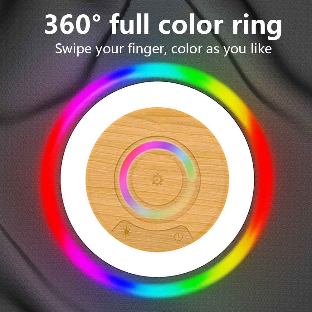 New Touch Desktop Color Ring Colorful Creative Wood Grain Charging Night Light Shooting Light Atmosphere