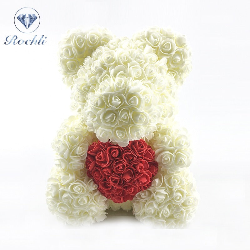 Heart hugging rose bear simulation bouquet as a birthday gift for teddy bears